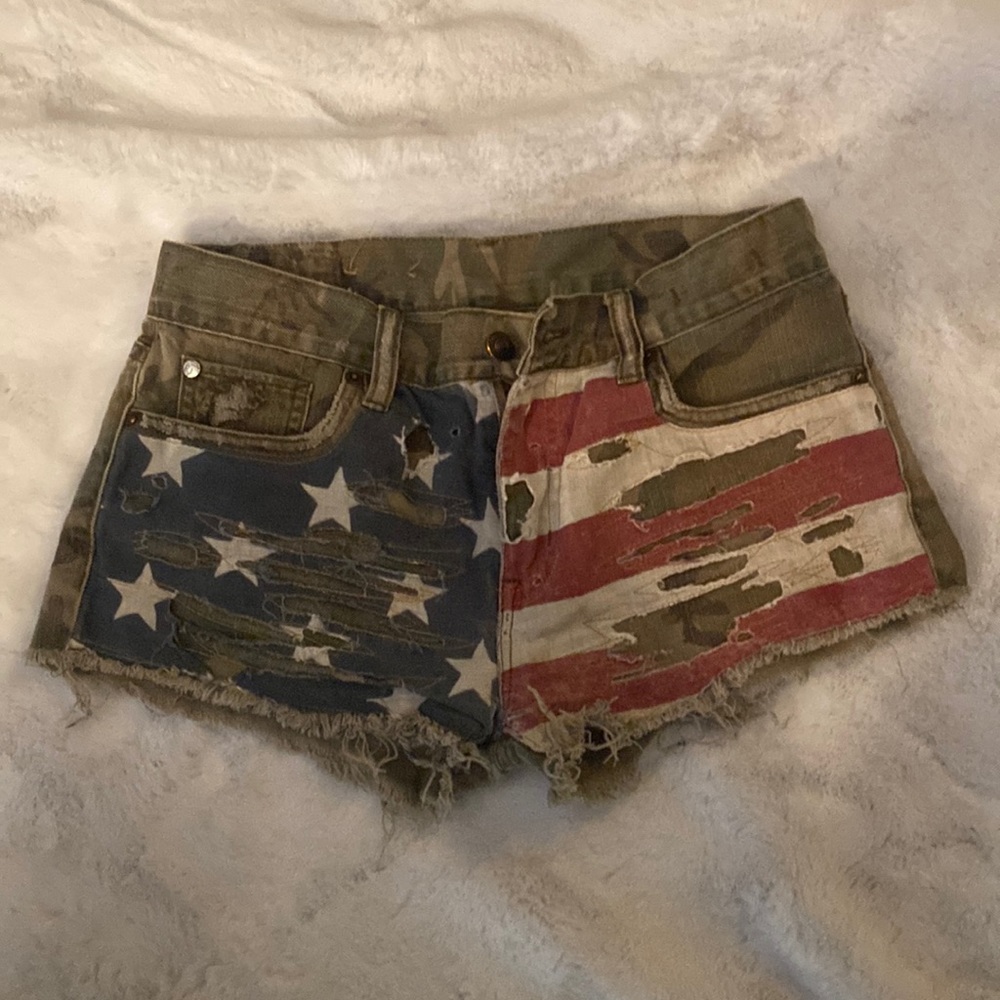 Ralph Lauren Jean shorts camo an American flag